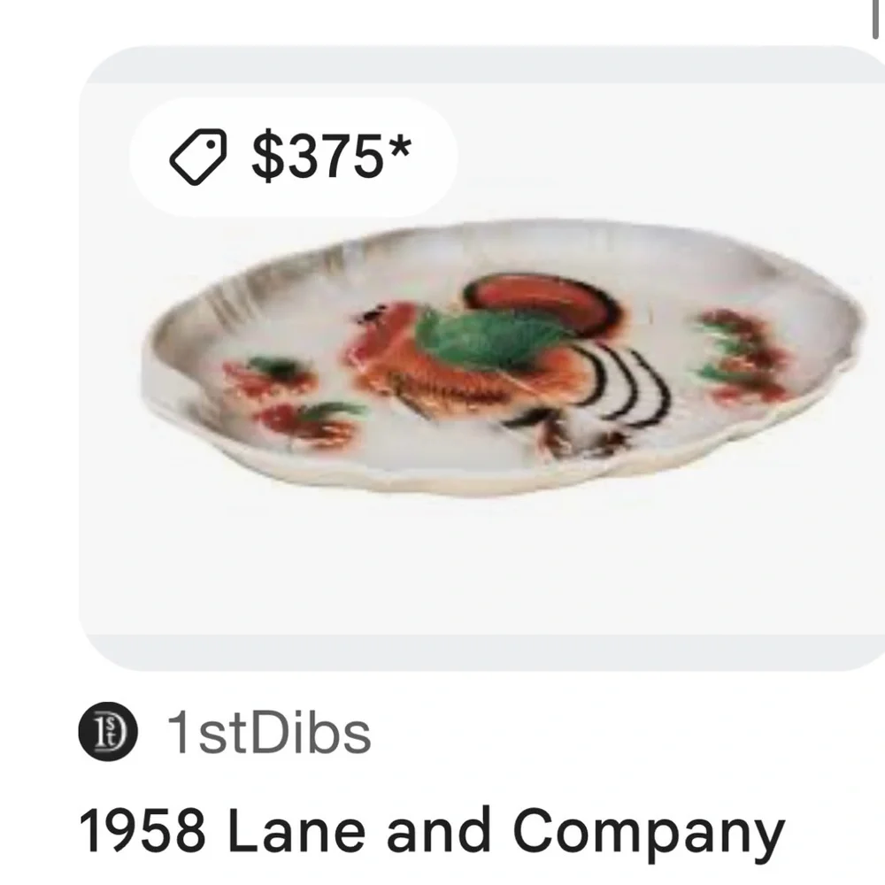 Vintage Turkey Platter Lane&Co 1959